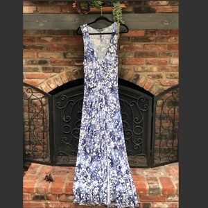 Peter Som Splatter Maxi dress (multi-blue)
